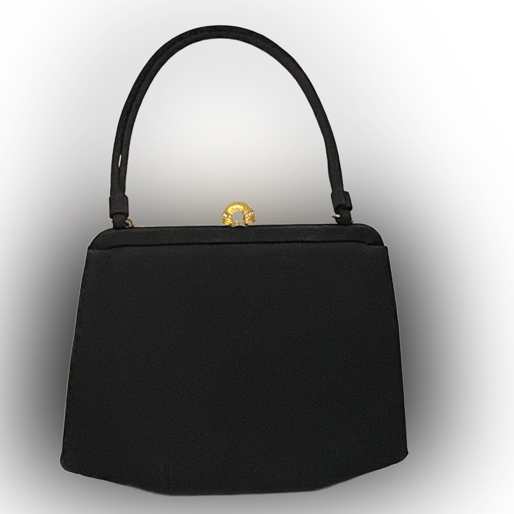 Crown Lewis Bag Vintage Handbag Evening Bag Black